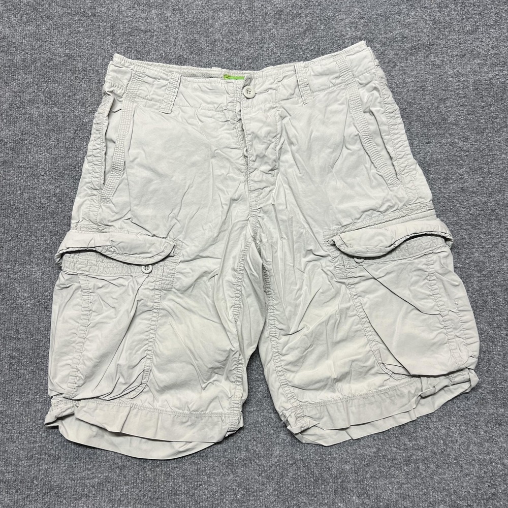 Gap Military Cargo Shorts Mens 30 Gray Cotton Canvas 11 Inch Inseam Casual